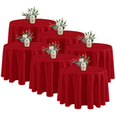 Fitable cubrecubiertos rojo redondo de 90 pulgadas para mesa elegante.