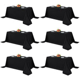 Mantel Fitable negro para mesa rectangular 90x132, ideal para bodas y banquetes.