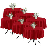 Manteles redondos Fitable de 70 pulgadas, conjunto de 6, ideal para eventos familiares.