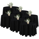 Mantel redondo negro de Fitable, 120 pulgadas, ideal para cenas elegantes.