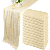 Camino de mesa de gasa beige de Fivenl, ideal para bodas