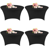 Fivenl funda de mesa redonda spandex 5 pies, ajuste perfecto y color negro