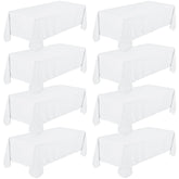 Mantel blanco rectangular de Fivenl, 60x102 pulgadas, ideal para bodas y banquetes.