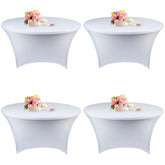 Mantel espandex Fivenl 5 pies, blanco, para bodas y banquetes.