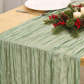 Fixwal camino de mesa de gasa salvia para cenas elegantes y ambiente íntimo