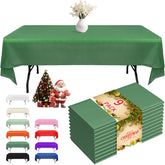 Mantel plástico Fixwal 54x108 verde bosque para cubrir la mesa y proteger derrames.