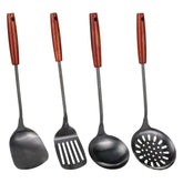 FJNATINH espátula de wok de 17 pulgadas con mango ergonómico para volteos precisos