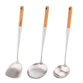 Espátula-wok FJNATINH de 17 pulgadas para voltear con precisión.