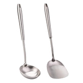 FJNATINH Wok Espátula: espátula de acero 304 para voltear y saltear con precisión.