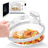 Fkprorjv tapa microondas 10 pulgadas transparente mantiene los alimentos húmedos y evita salpicaduras