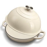 FLAVORIX Horno de hierro esmaltado 6qt con tapa para cocción uniforme de pan.