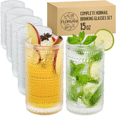 Vaso Florvani Hobnail 15 onzas conjunto de 6 para uso diario.