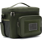 FlowFly bolsa de almuerzo con MOLLE/PALS para organización y acceso rápido en exteriores.
