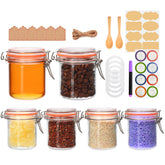 Jarras Flrolove de vidrio 8 oz con tapas herméticas, ideales para especias
