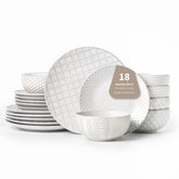 FOBENTA vajilla con relieve en platos de cena de 10 pulgadas, ideal para cenas grandes