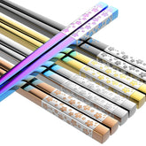 FOFAYU palillos metálicos multicolor 5 pares con diseño elegante para uso diario