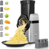 FOHERE rallador eléctrico 6-en-1 con versatilidad para queso y verduras.