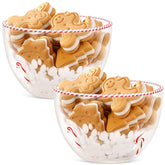 FoldTier cuencos navideños con bastones de caramelo, perfectos para dulces festivos.