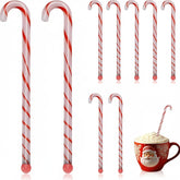 FoldTier agitadores navideños de cristal, 7 pulgadas, para cócteles festivos.