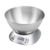 Balanza de cocina FOLIND con pantalla LCD iluminada para lecturas claras durante la preparación.