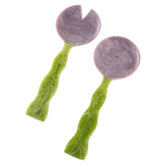 Cucharas para ensalada Folkulture de 12 pulgadas en colores vivos para servir con estilo.