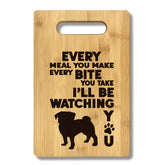 FONDCANYON Pug Mom y Lover: tabla de bambú, regalo elegante para la cocina