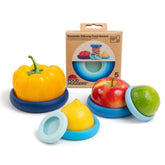 Food Huggers cubiertas redondas para conservar frescura sin bolsas desechables.