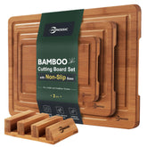 Foressic tabla de cortar de bambú con superficie antideslizante para un corte estable.