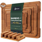 Foressic tabla de bambú carbonizado 9x6, superficie lisa para cortar frutas y verduras.