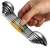 forkmannie cucharas medidoras magnéticas; conjunto de 6; dobles para líquidos y secos