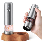 FORLIM mini molinillo sal y pimienta con base de madera, diseño práctico para la mesa