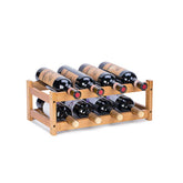 FOSTERSOURCE estante de bambú para vino, exhibe 8 botellas de forma estable en la encimera.