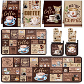 Fourluoo: alfombras de cocina con diseño café para un ambiente vintage cálido