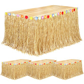 Fovths falda de cesped para mesa Luau natural, ideal para decorar fiestas tropicales.