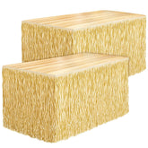 Fovths falda de mesa Luau, vista general, ideal para transformar cualquier superficie en escena tropical