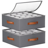 Caja Foyego para tazas con divisores, vista frontal, ideal para identificación rápida.