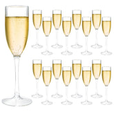 Frcctre copa de champán de plástico clara para degustaciones elegantes.
