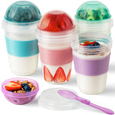 Freshmage Parfait de yogur con tapa, porciones listas para llevar y frescas