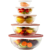Freshmage tazones de vidrio con tapas 0.2 qt, ideales para porciones pequeñas.