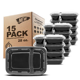 Conjunto Freshware de 15 unidades con dos compartimentos para porciones equilibradas.