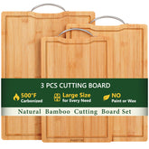 FUHITIM tabla-corte-bambu tres-tamanos, ideal para carnes y verduras