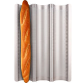 Fulimax baguette pan perforado italiano con tres cavidades para tres panes crujientes