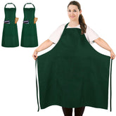 Delantal FunChaos de cocina talla grande verde para mayor cobertura