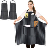 Delantal FunChaos rayas de tamaño extra protege la ropa al cocinar.
