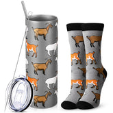 Vaso térmico Funnymoom 20 oz con cabra, ideal para bebidas diarias.