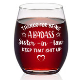 Vaso de vino sin tallo de Futtumy para cuñada, regalo elegante y práctico.