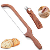 FYLFOTA cuchillo para pan masa madre con cesta de madera, corte limpio.
