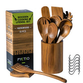 Fyctio: juego de utensilios de acacia ideal para cocinar sin rayar ollas.