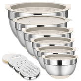 Cuencos mezcladores Fyrnova de 6 piezas con tapas para almacenar y mezclar