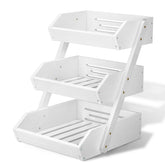G.a HOMEFAVOR canasta-frutas-3-niveles-blanco, organización elegante y ventilación para frutas.
